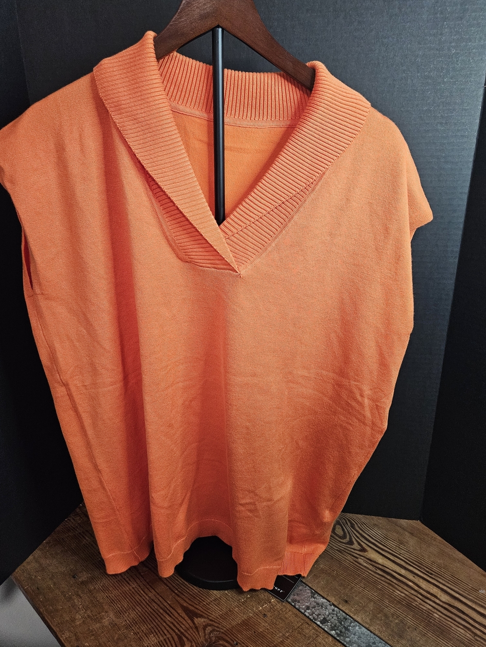 Orange Cowl Neck Women's Sweater Vest